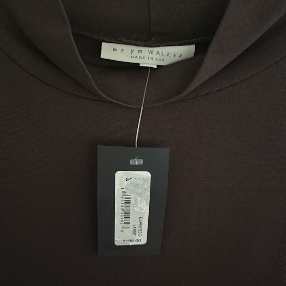 Bryn Walker Dress Womens Medium Brown‎ Minimalist Lagenlook Made USA NEW - Picture 2 of 3